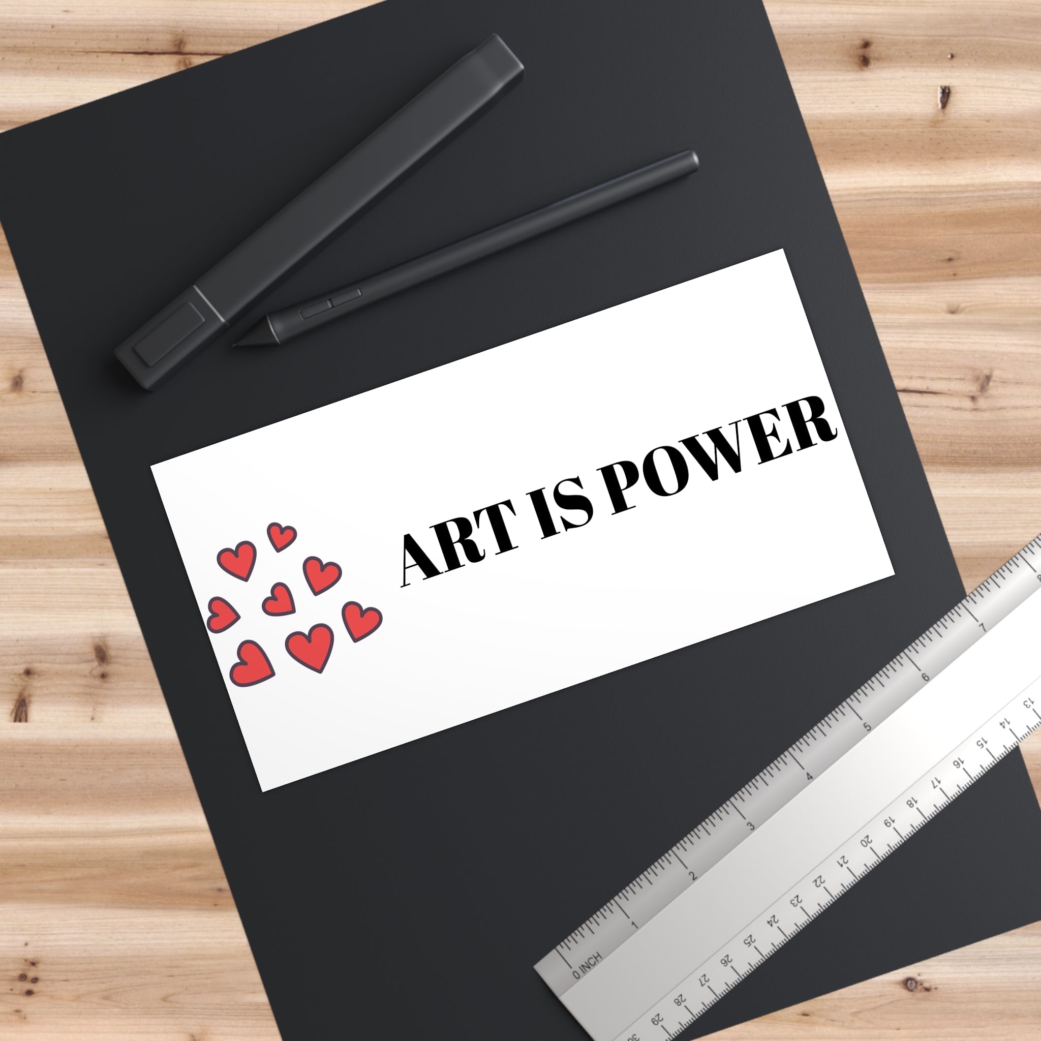 Art Is Power Bumper Sticker — Inspirational Heart Design