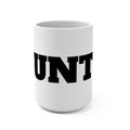 15oz Mug – Bold Black 'UNT' Text Ceramic Coffee Cup