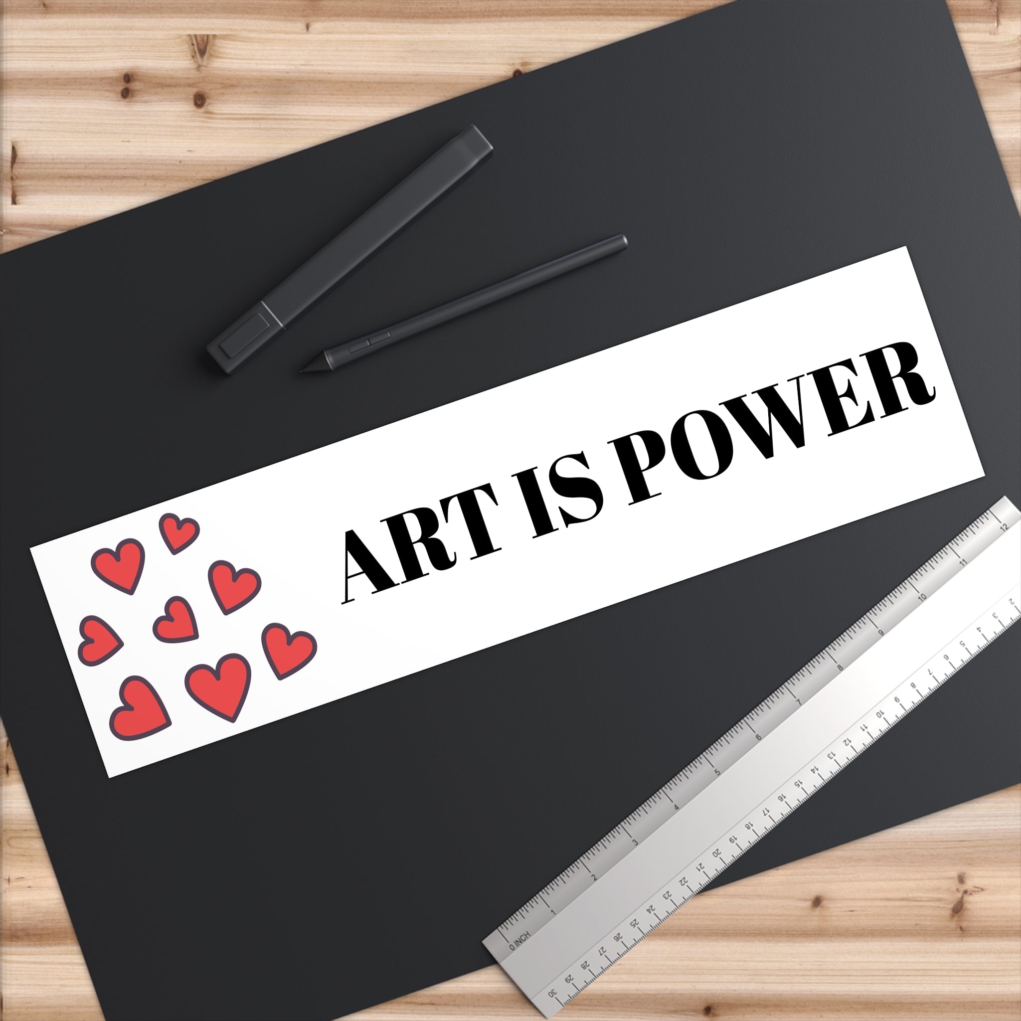 Art Is Power Bumper Sticker — Inspirational Heart Design