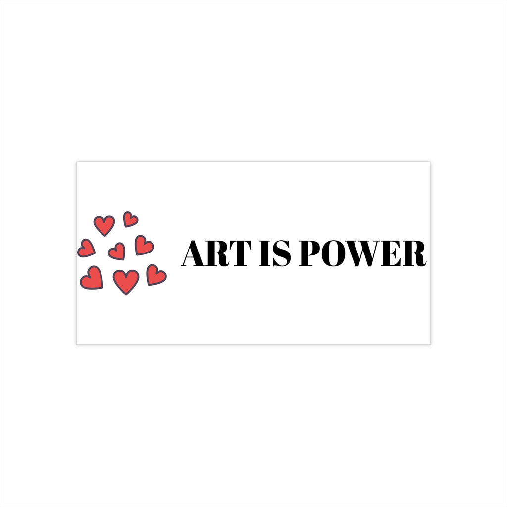 Art Is Power Bumper Sticker — Inspirational Heart Design