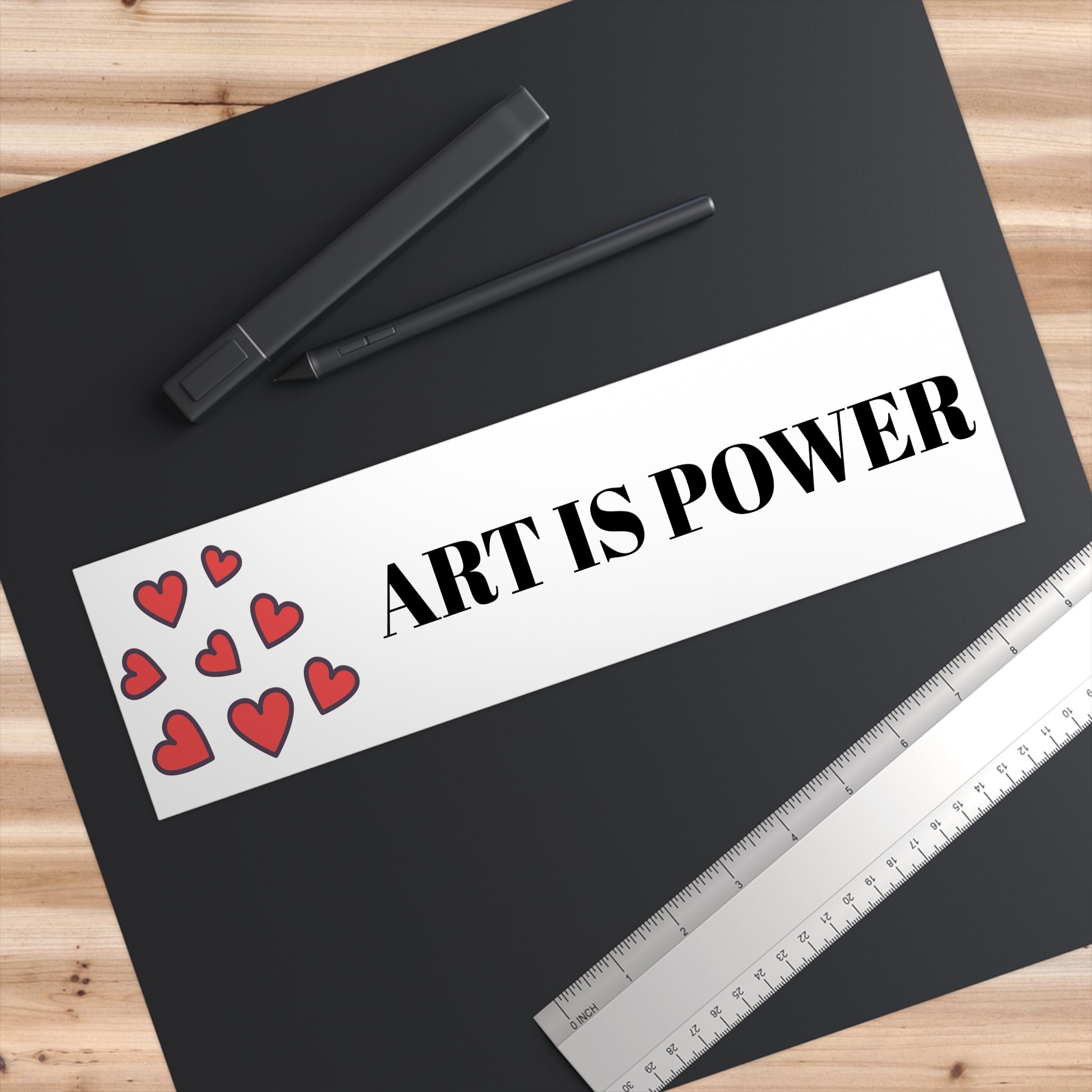Art Is Power Bumper Sticker — Inspirational Heart Design